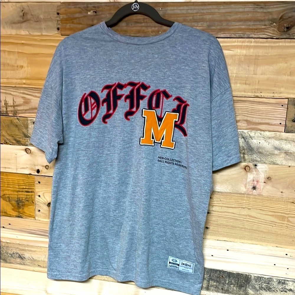 MAN Boohoo MAN Size XS Gray Offline Graphic Short Sleeve Soft And Stretchy Tee